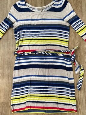 Banana Republic multicolor striped dress with belt